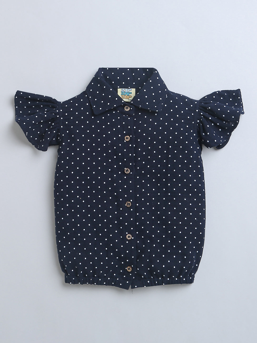 polka dot frill top