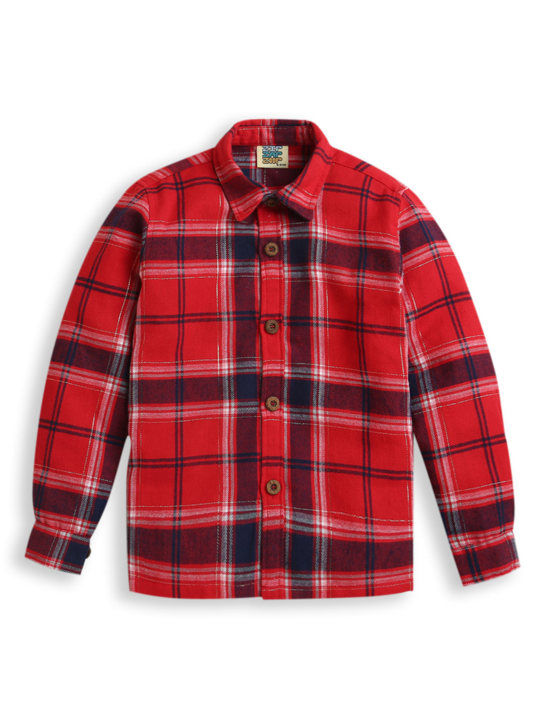 ZIP ZAP ZOOP Father & Son Red Checked Full Sleeve Casual Shirt – Matching Twinning Collection