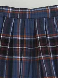 Blue Checks Cotton Skirt