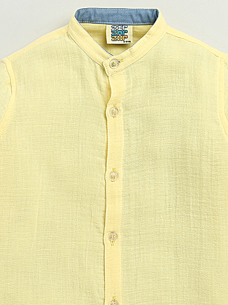 Boys Yellow Shirt & Denim Co-ord Set