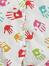 GIRLS HOLI TIE-UP HAND PRINT SHIRT