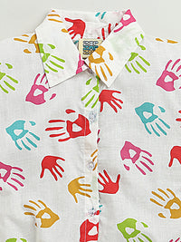 GIRLS HOLI TIE-UP HAND PRINT SHIRT