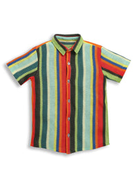 Multi Color Half Sleeve Stripes Cotton Shirt