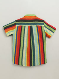 Multi Color Half Sleeve Stripes Cotton Shirt