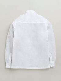 White 3 Animal Printed Full Sleeve Pure Cotton Shirt