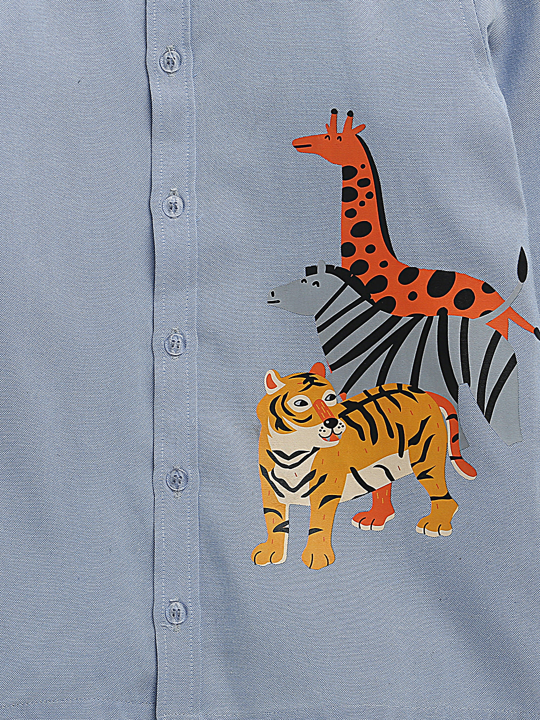 Blue 3 Animal New Print Full Sleeve Pure Cotton Shirt