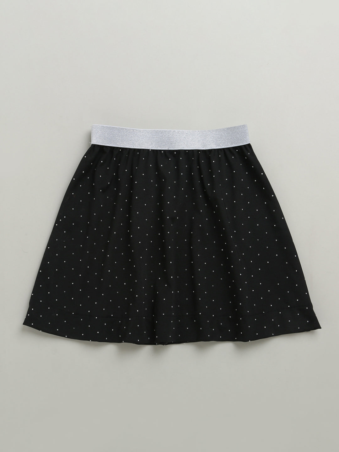 Black Sleeveless Embellished T-shirt & Skirt Cotton Co-ord Set