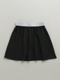 Black Sleeveless Embellished T-shirt & Skirt Cotton Co-ord Set