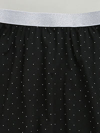 Black Sleeveless Embellished T-shirt & Skirt Cotton Co-ord Set