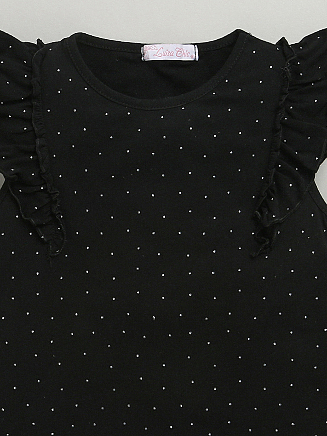 Black Sleeveless Embellished T-shirt & Skirt Cotton Co-ord Set