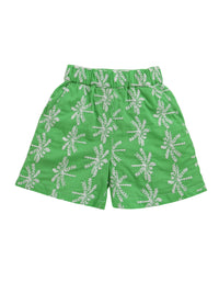 Green Tree Embroidered Cotton Short
