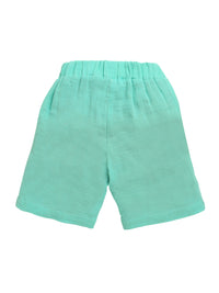 Light Green Solid Soft Cotton Short