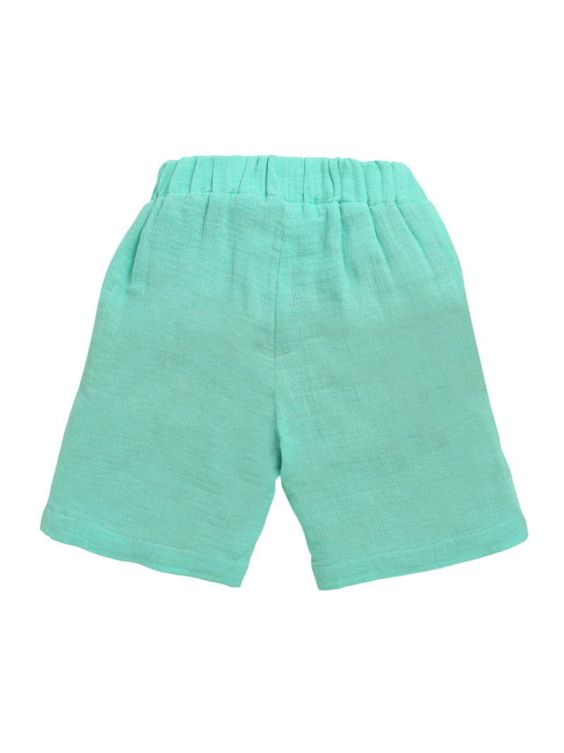 Light Green Solid Soft Cotton Short