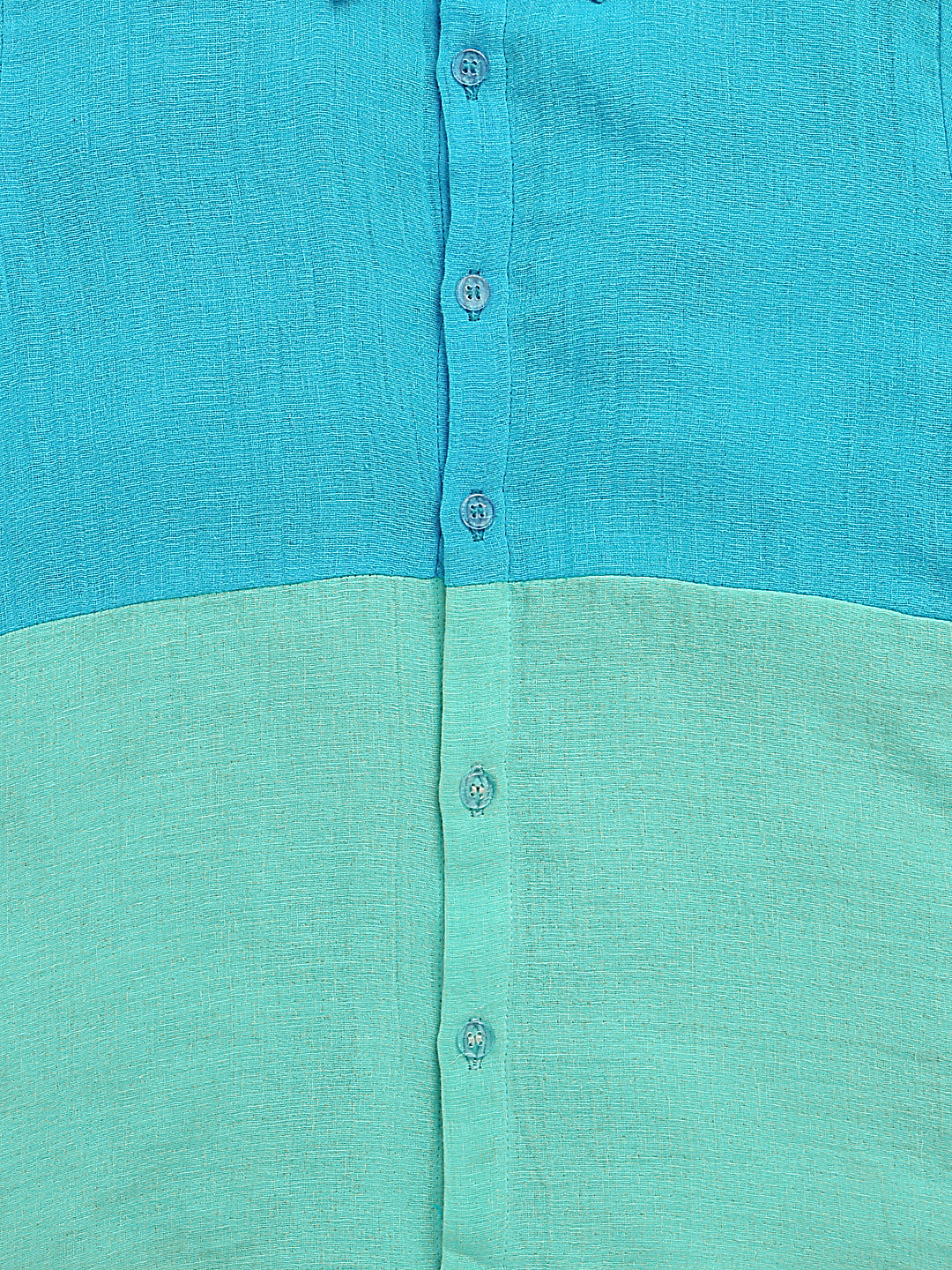 Blue & Green Half Sleeve Color Block Pure Cotton Shirt & Short Co-ord Set