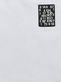 White Sleeveless Numeric Both Side Print Soft Cotton T-shirt