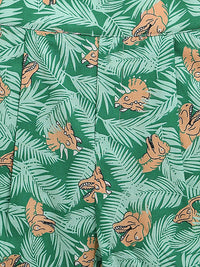 Green Leaf Dinosaur Print Cotton Short