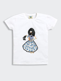 The Very Exclusive Hand Embroidery Stylish Girl T-shirt