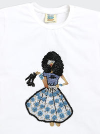 The Very Exclusive Hand Embroidery Stylish Girl T-shirt