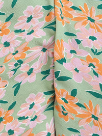 Light Green Off Shoulder Flower Printed Soft Cotton Jumpsuit