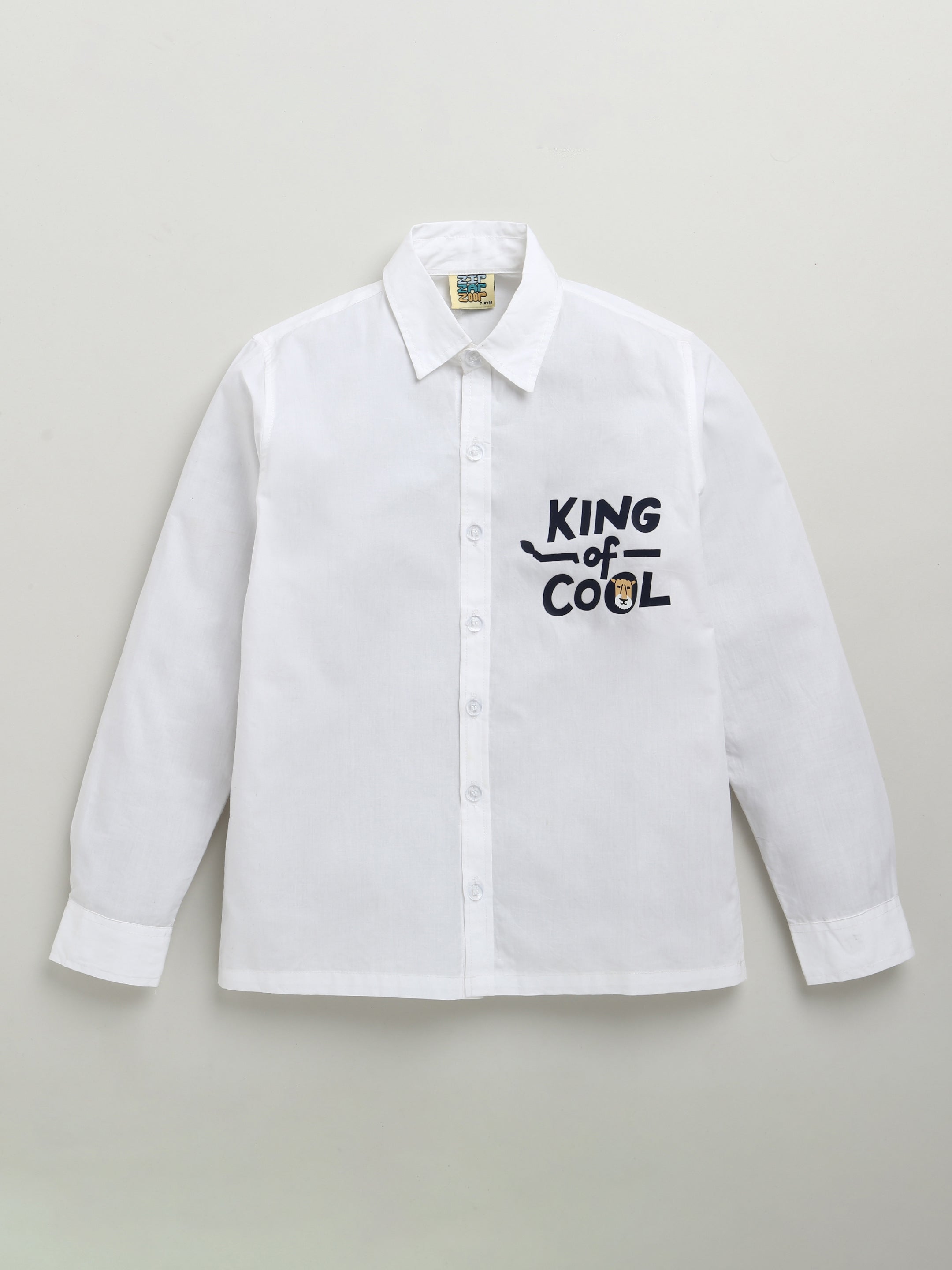 White King Of Cool Printed Full Sleeve Pure Cotton Shirt – ZipZapZoop