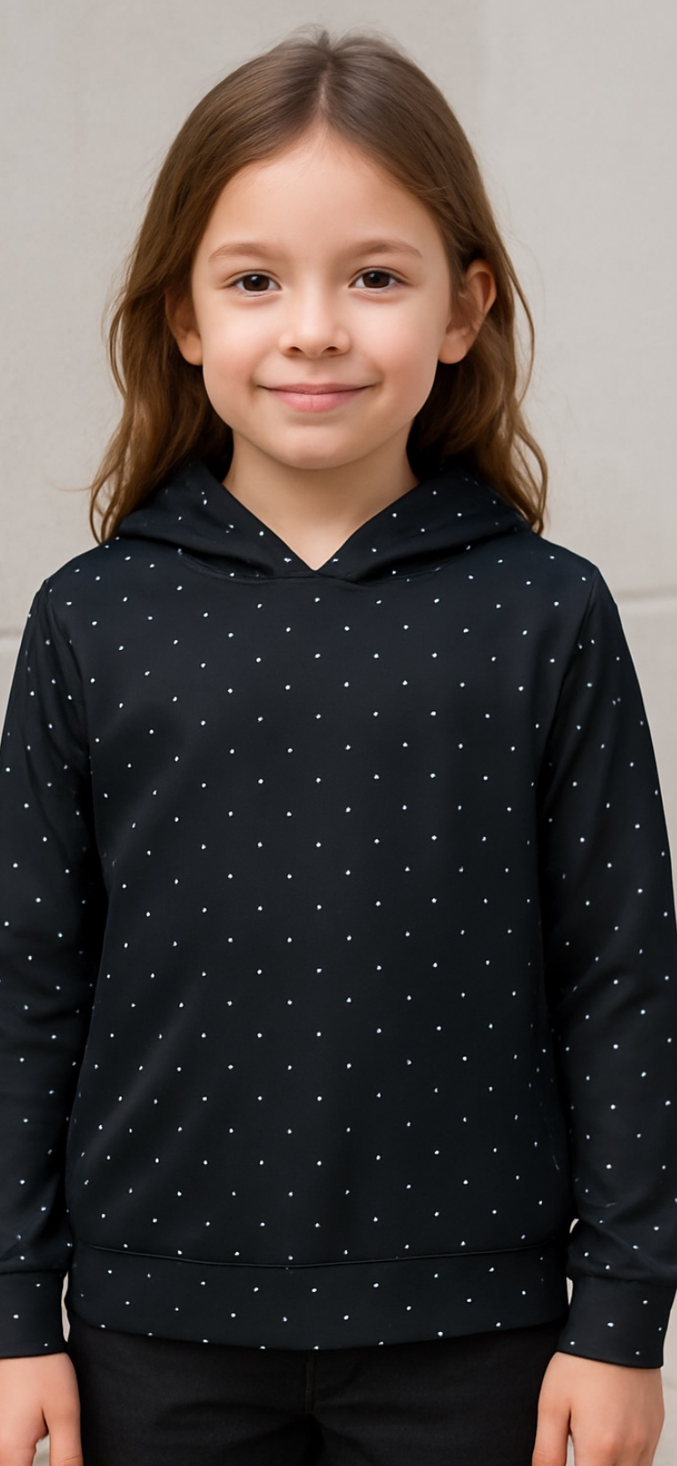 Black Hoodie With Small Silver Embellishments