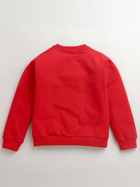 Kids Limited Edition Hand Embroidery Joy Unisex Red Sweatshirt