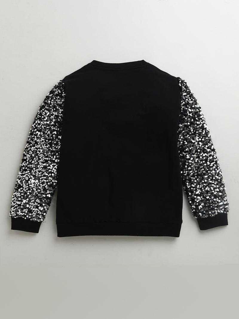 Black & Silver Festive Sweatshirt & Skirt Set