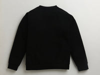 Black Festive Sweatshirt With Silver Floral Patch