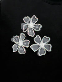 Black Festive Sweatshirt With Silver Floral Patch