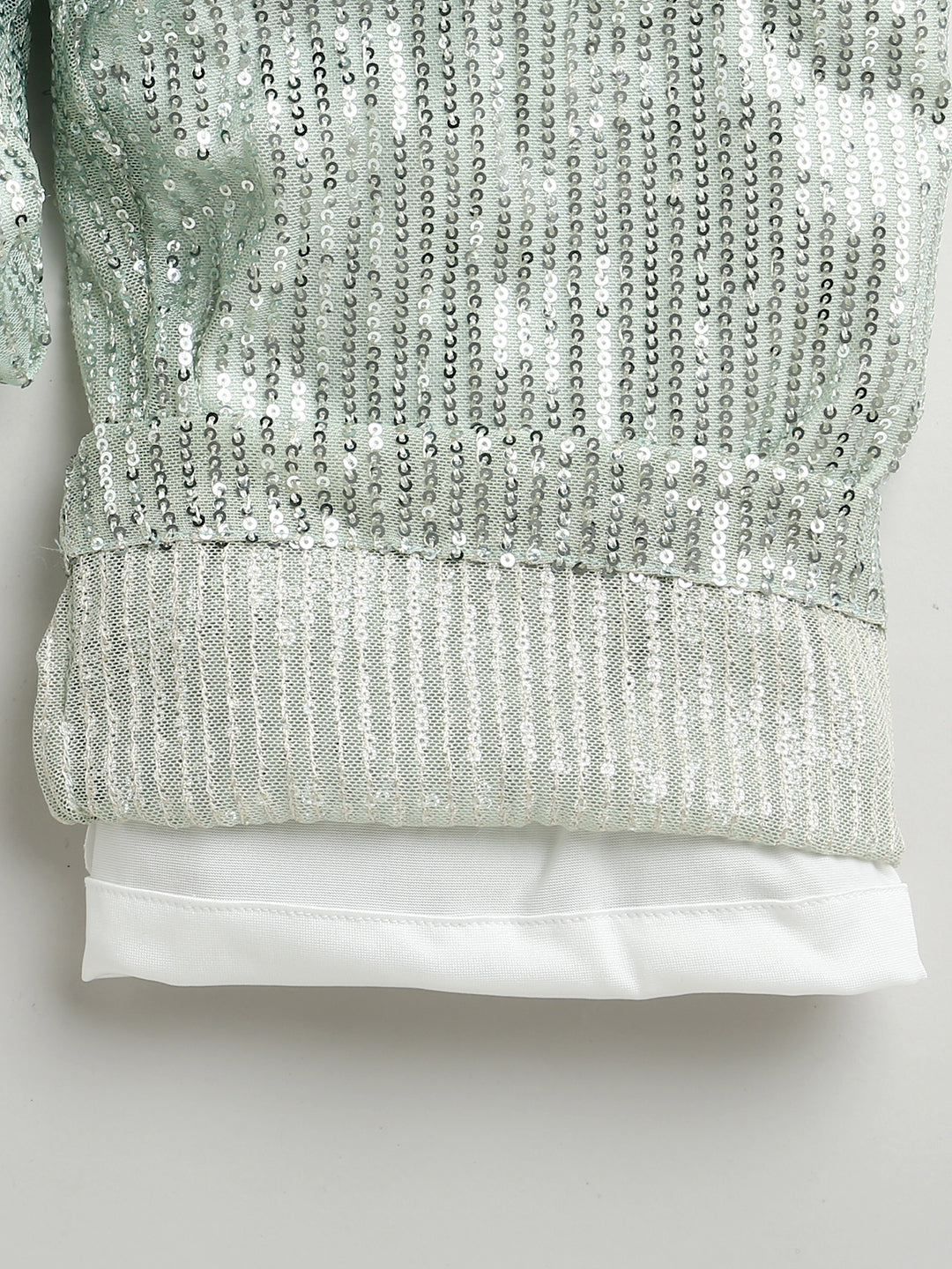 Girls Shaded Mint Green One Shoulder Stylish Jumpsuit