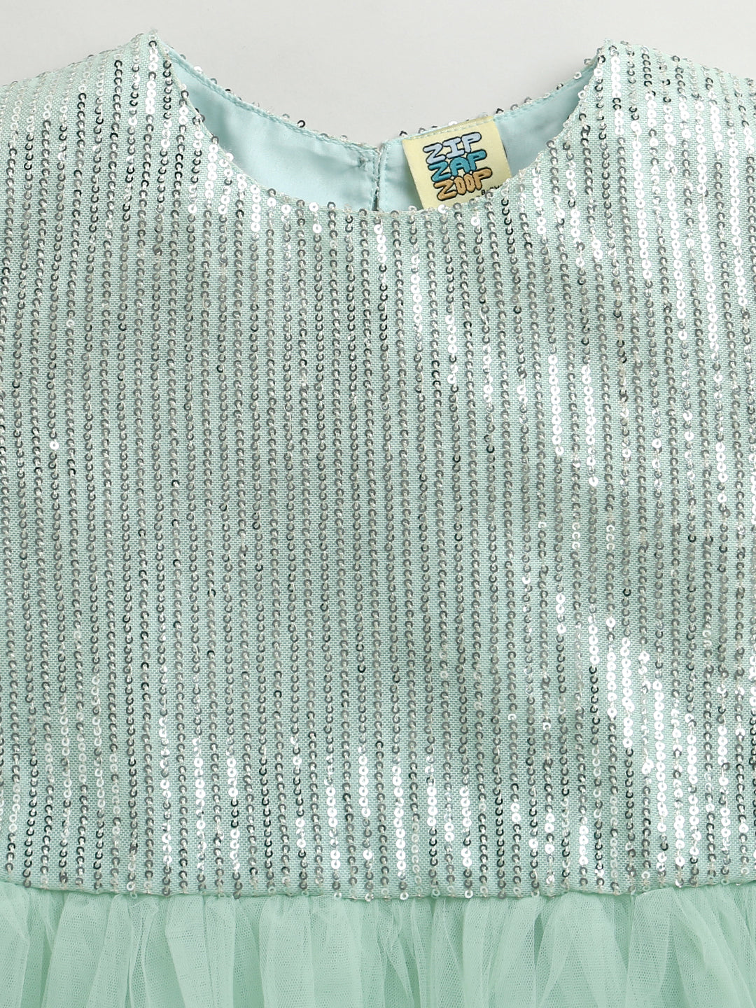 Mint Green Sequins Elegant Festive Dress