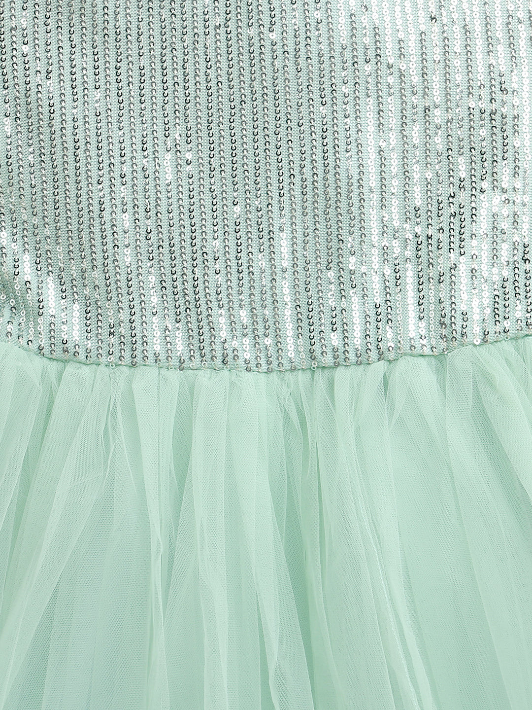 Mint Green Sequins Elegant Festive Dress