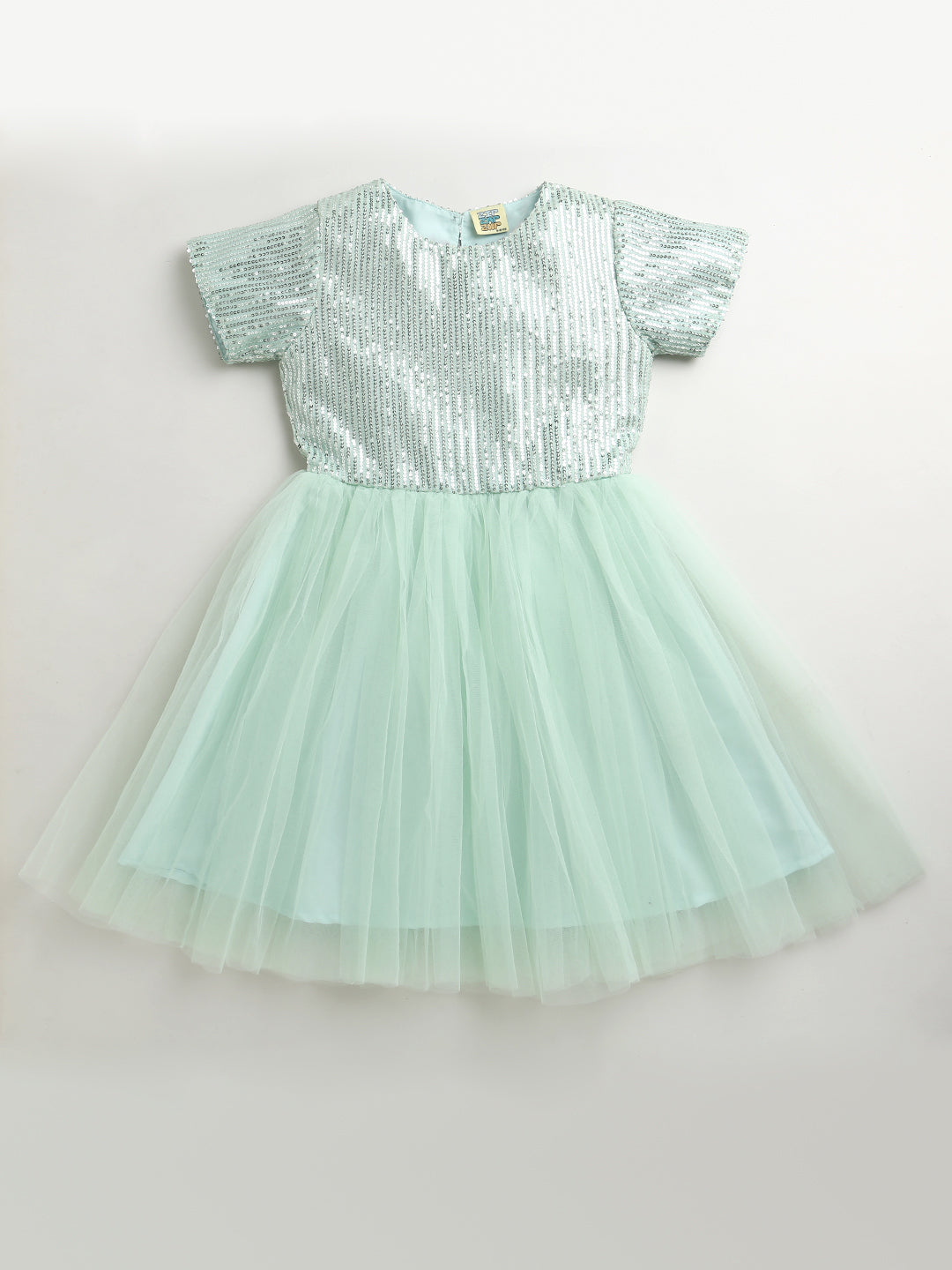 Mint Green Sequins Elegant Festive Dress