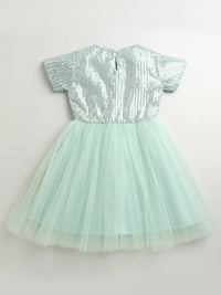 Mint Green Sequins Elegant Festive Dress