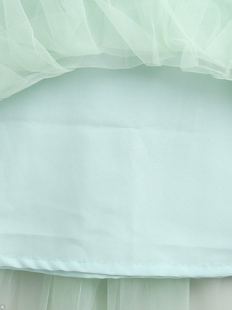 Mint Green Sequins Elegant Festive Dress