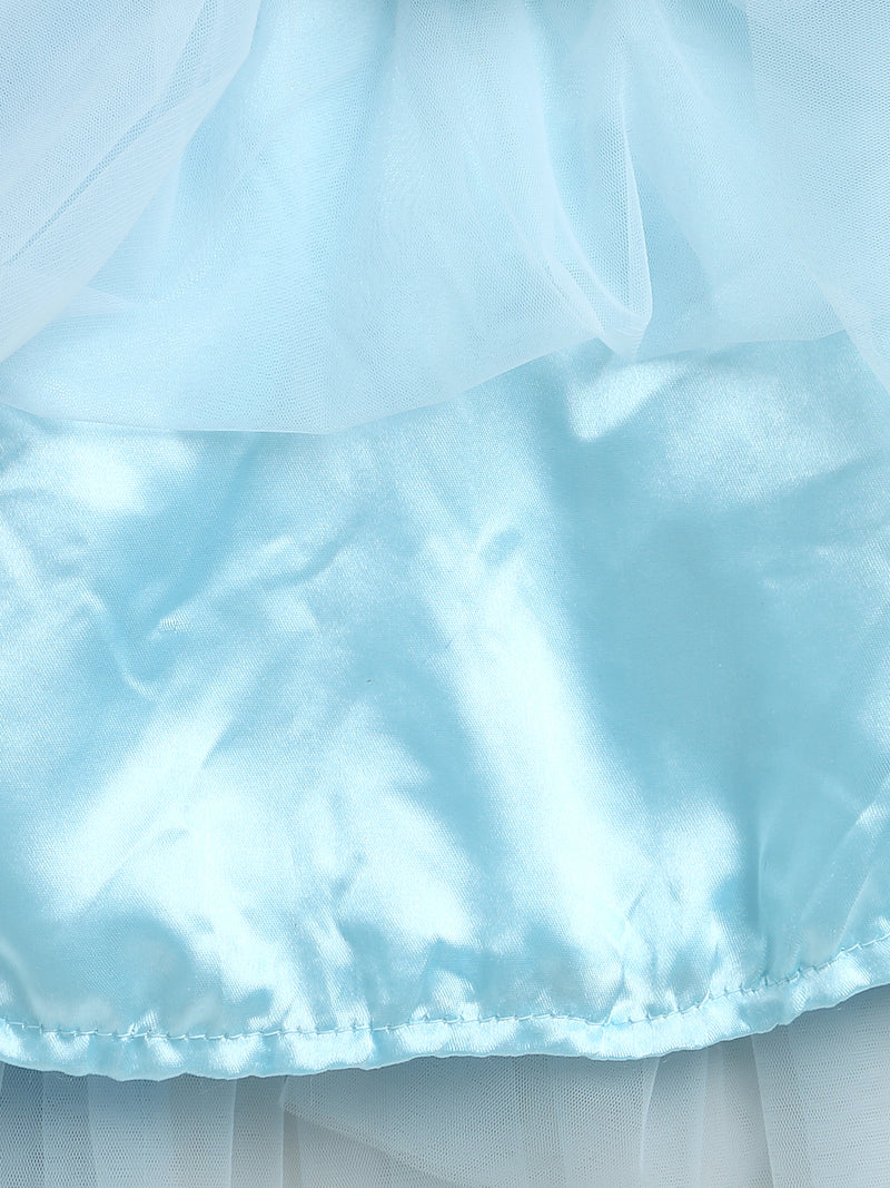 Blue Shaded Sequins Festive Elegant Party Dress