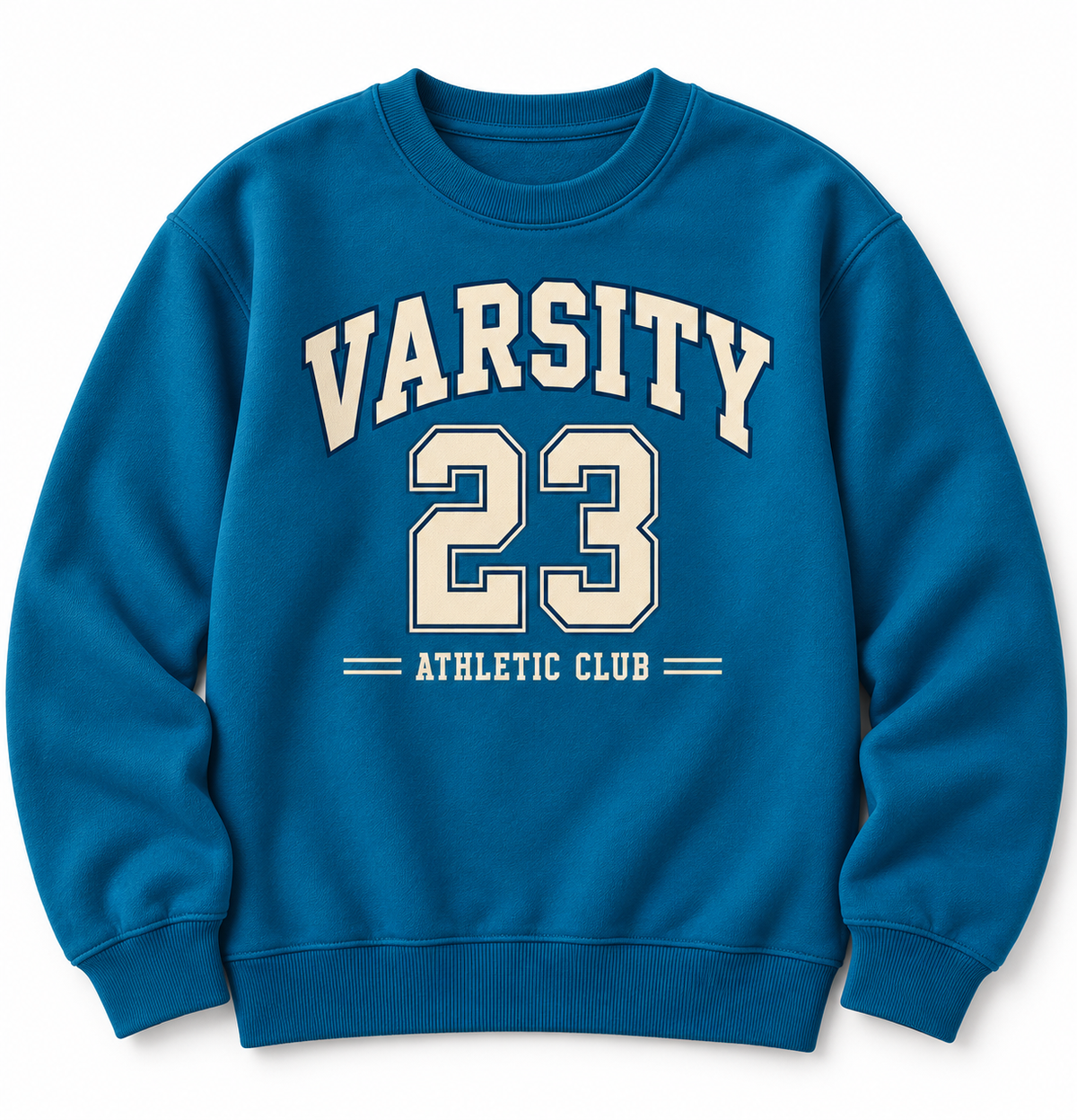 ZIP ZAP ZOOP Kids Teal Blue Varsity 23 Graphic Print Full Sleeve Crew Neck Sweatshirt