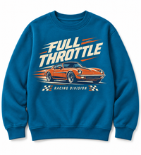 ZIP ZAP ZOOP Kids Teal Blue Full Throttle Racing Car Graphic Print Full Sleeve Sweatshirt