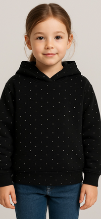 Black Hoodie With Small Silver Embellishments