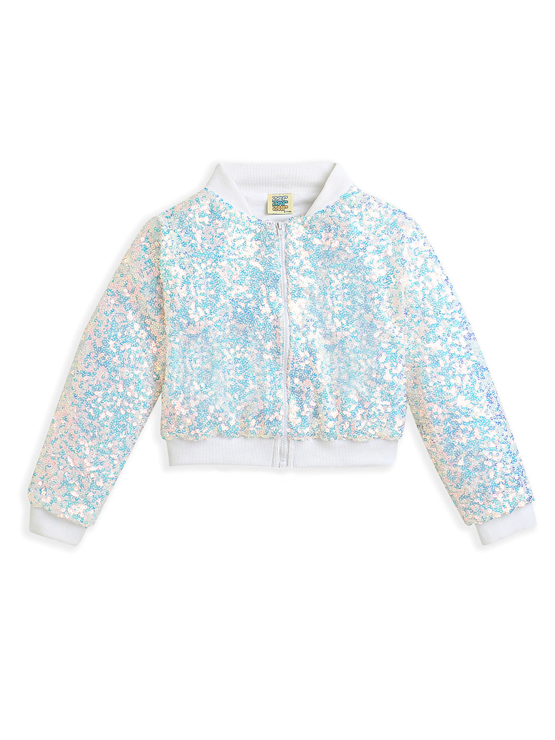 Blue White Sequin Shrug Mila Rose White Sequin Jacket – Dazzle Me