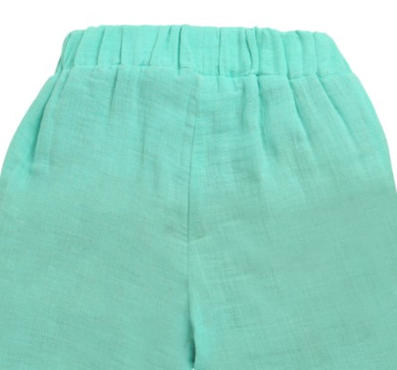 Light Green Solid Soft Cotton Short