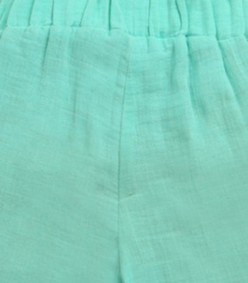 Light Green Solid Soft Cotton Short