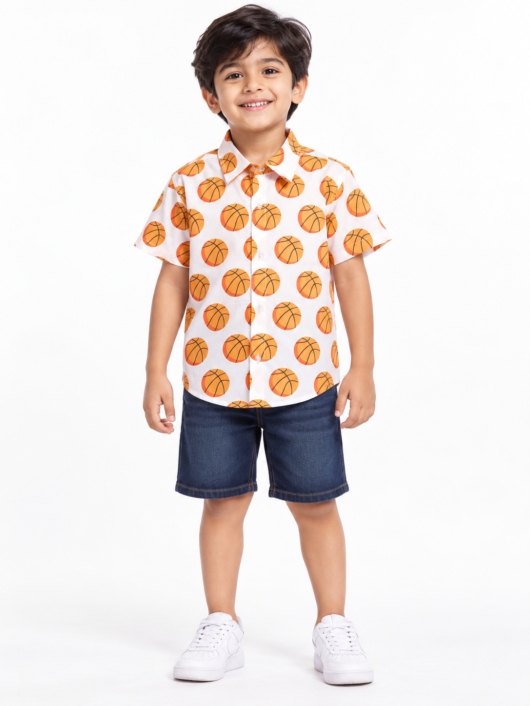 Boys Basket Ball Print Summer Shirt