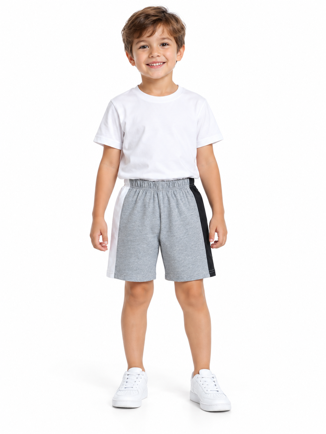 Grey White Black Boys Shorts