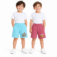 Pack of 2 Pink-Always Car & Sky Blue-Giraffe Print Cotton Shorts