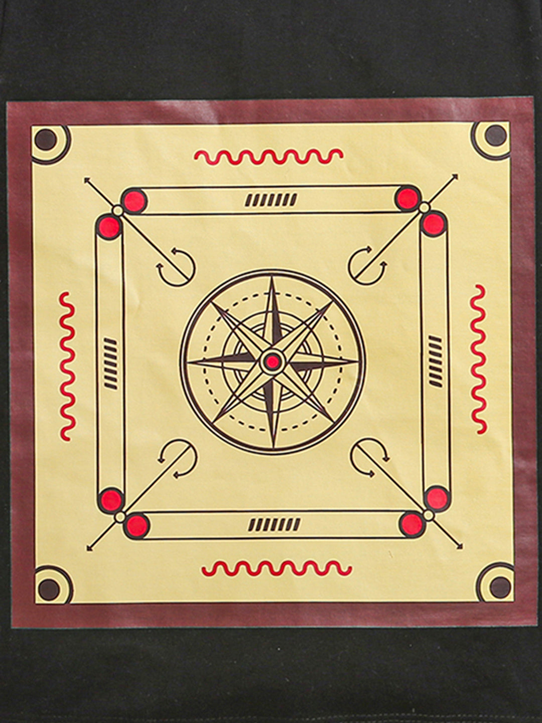 Black Carrom Print Half Sleeve Tshirts