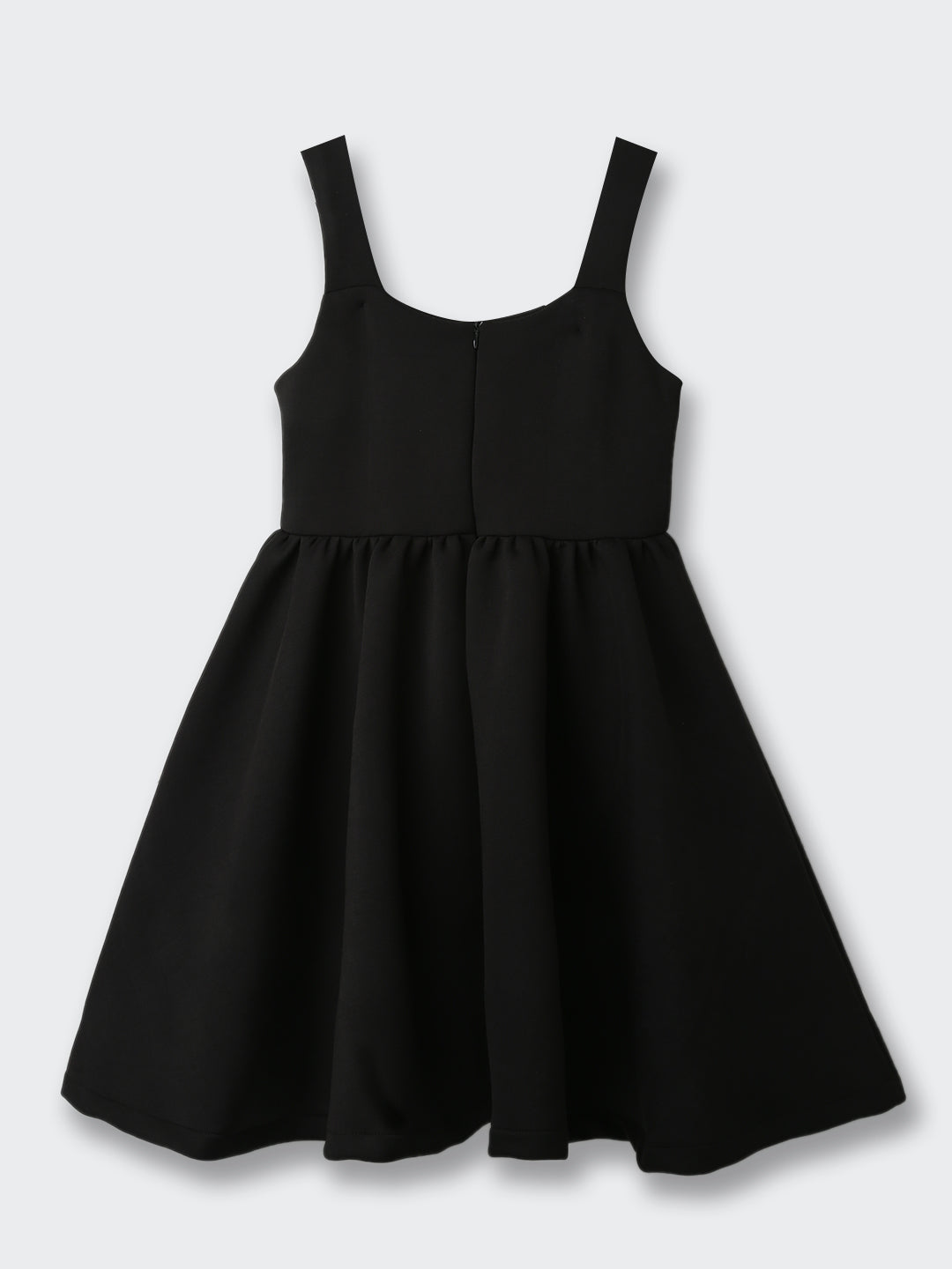 BLACK ELEGANT BLACK DRESS WITH BIG WHITE FLOWER