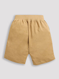 Beige Foot Ball Print Shorts