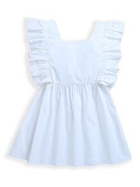 White Christmas Embroidery frill Design Girls Dress