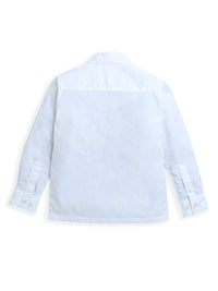 White Full Sleeve Brand Logo Printed Pure Cotton Shirt